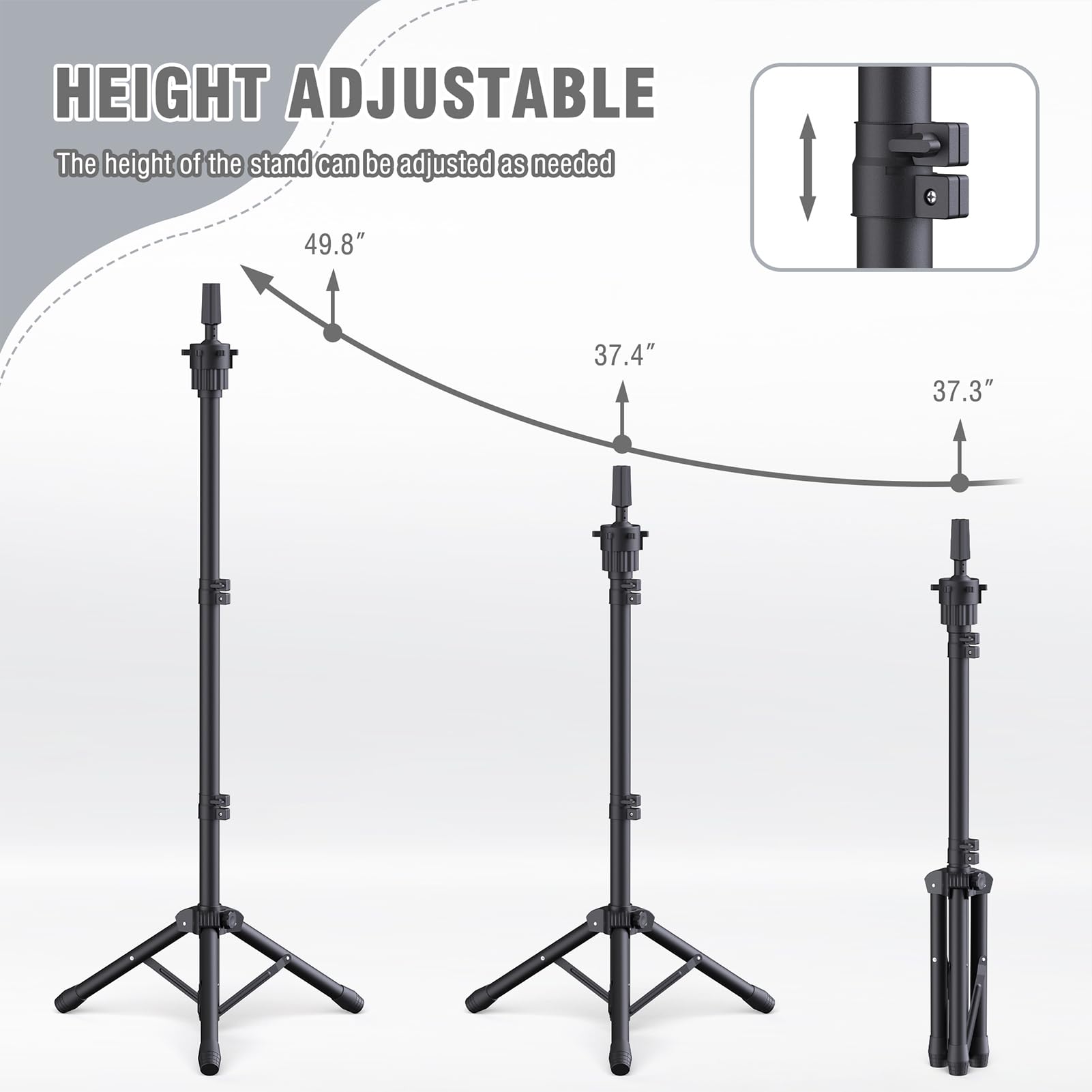 Relx 22-inch circumference canvas head supports diverse wig sizes.
