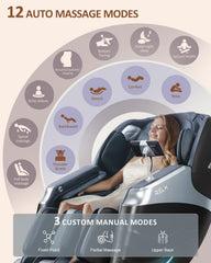RELX massage chair zero-gravity promotes spinal relief and relaxed circulation.