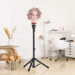 Relx wig head stand 360-degree rotation enables full access during styling
