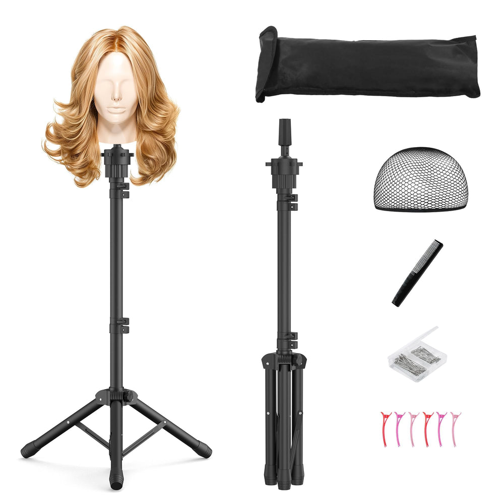 Relx wig head stand adjustable height for customizable styling