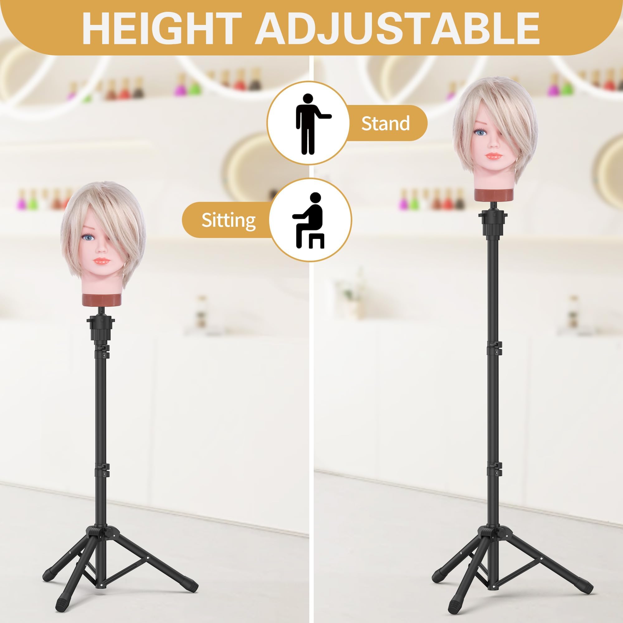 Relx wig head stand carrying bag for seamless transport