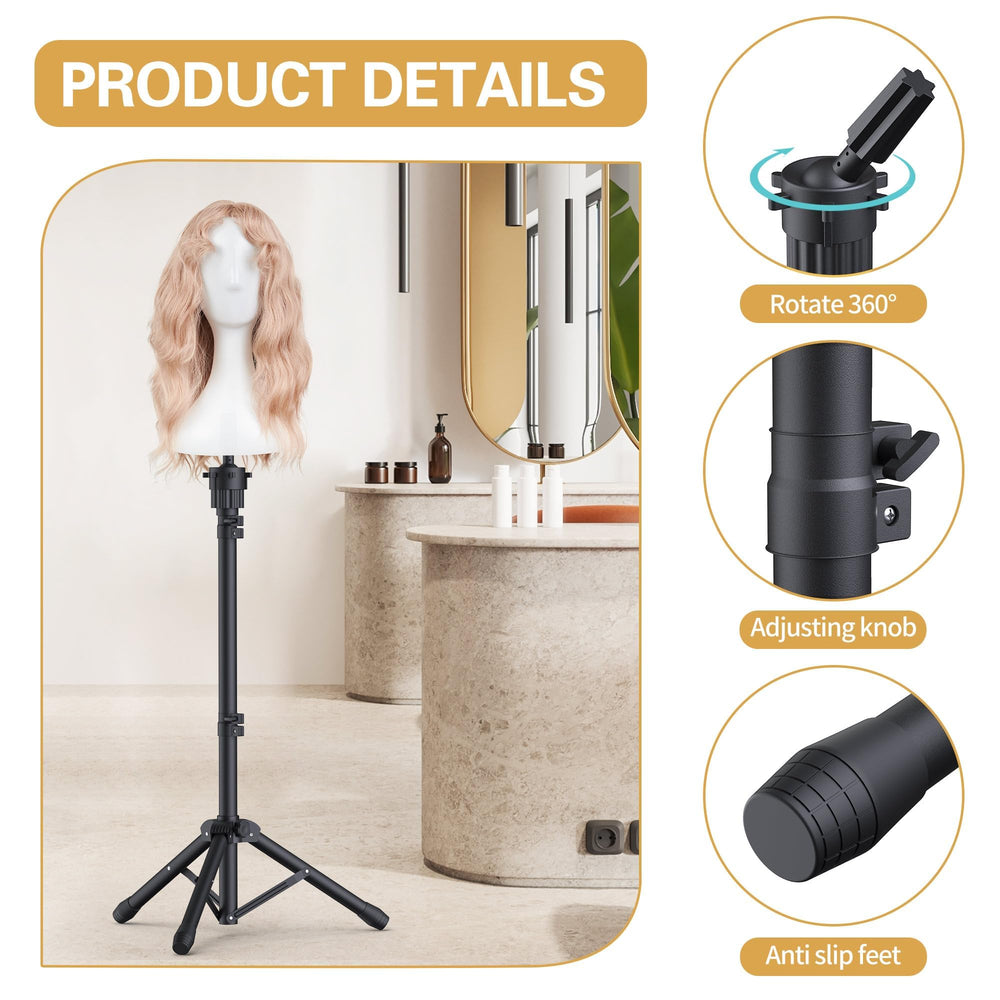 Relx wig head stand easy-install design saves setup time