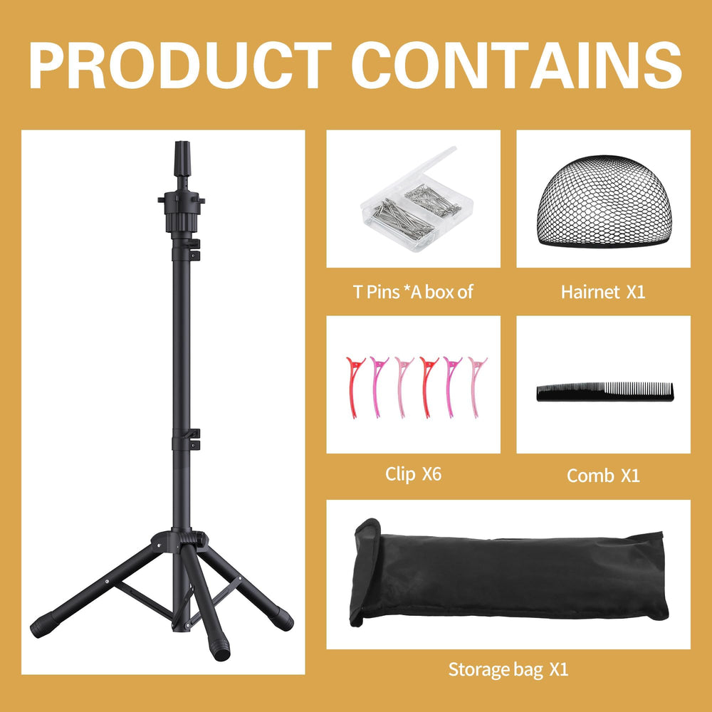 Relx wig head stand compatible with block mannequin and foam heads