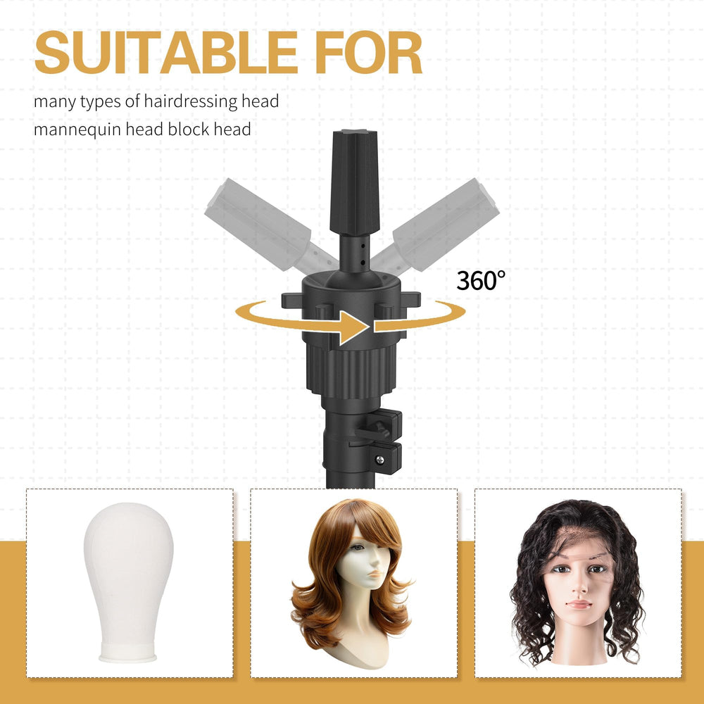 Relx wig head stand with sturdy base ensures stable wig work