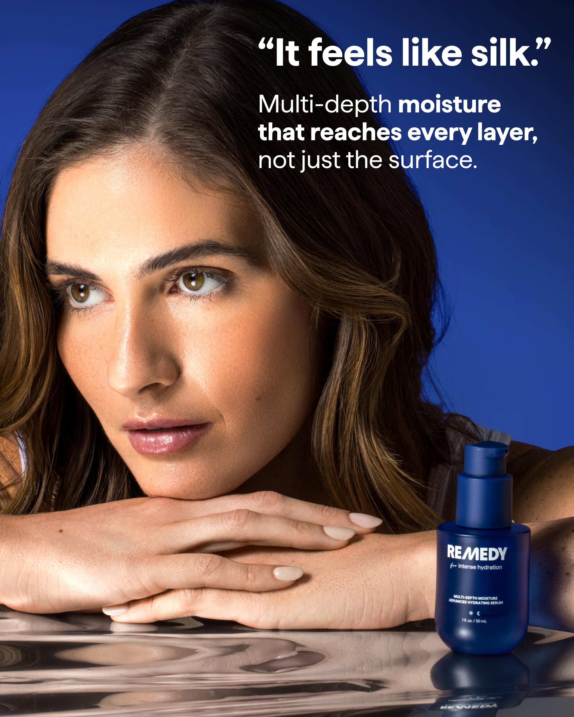 Remedy Science before and after skin visualizing improved texture and sustained moisture