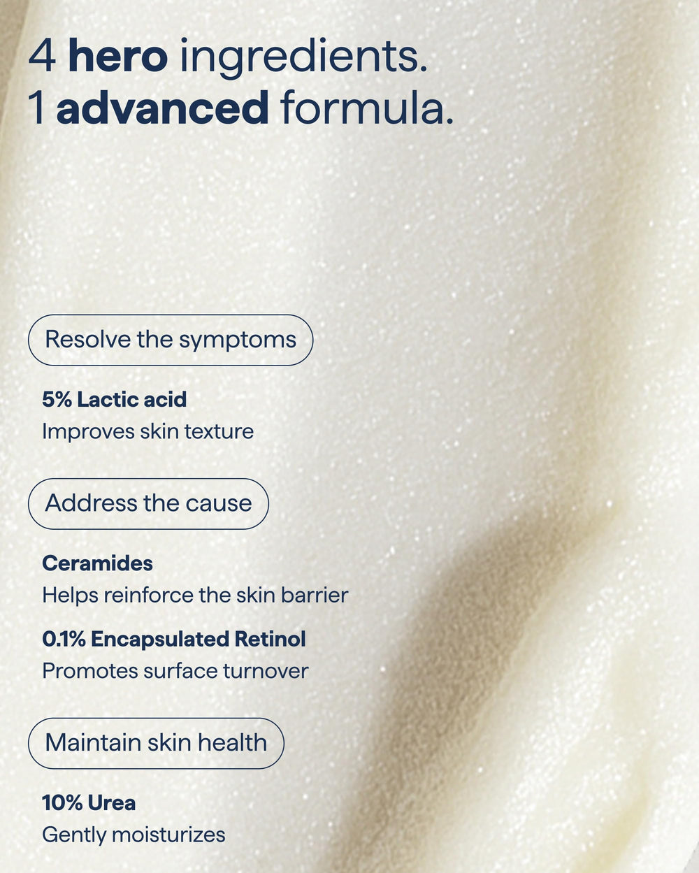 Remedy Science crepey skin moisturizing lotion applied for body smoothing.