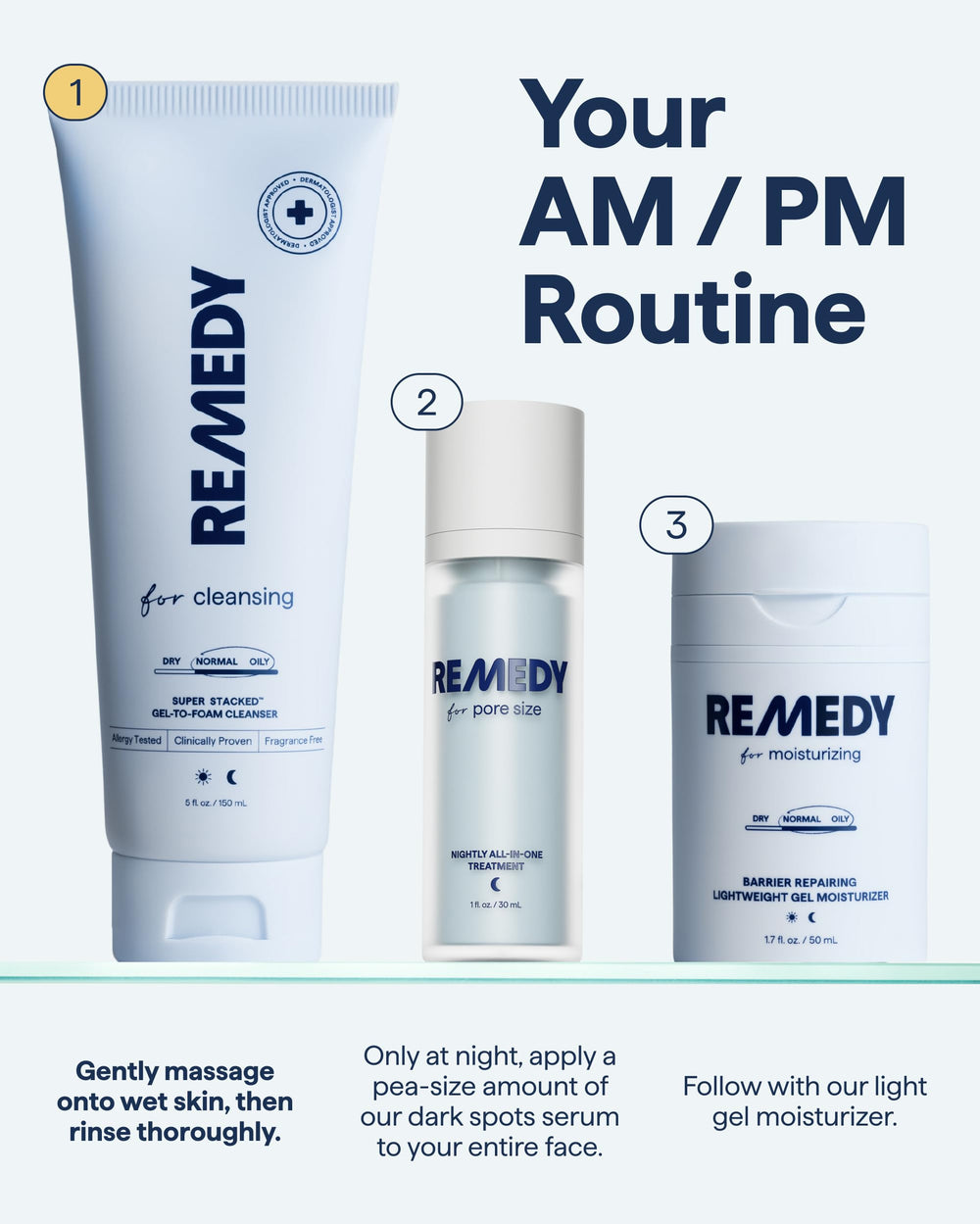 Remedy Science fragrance-free vegan formula shown as gentle option for sensitive skin.