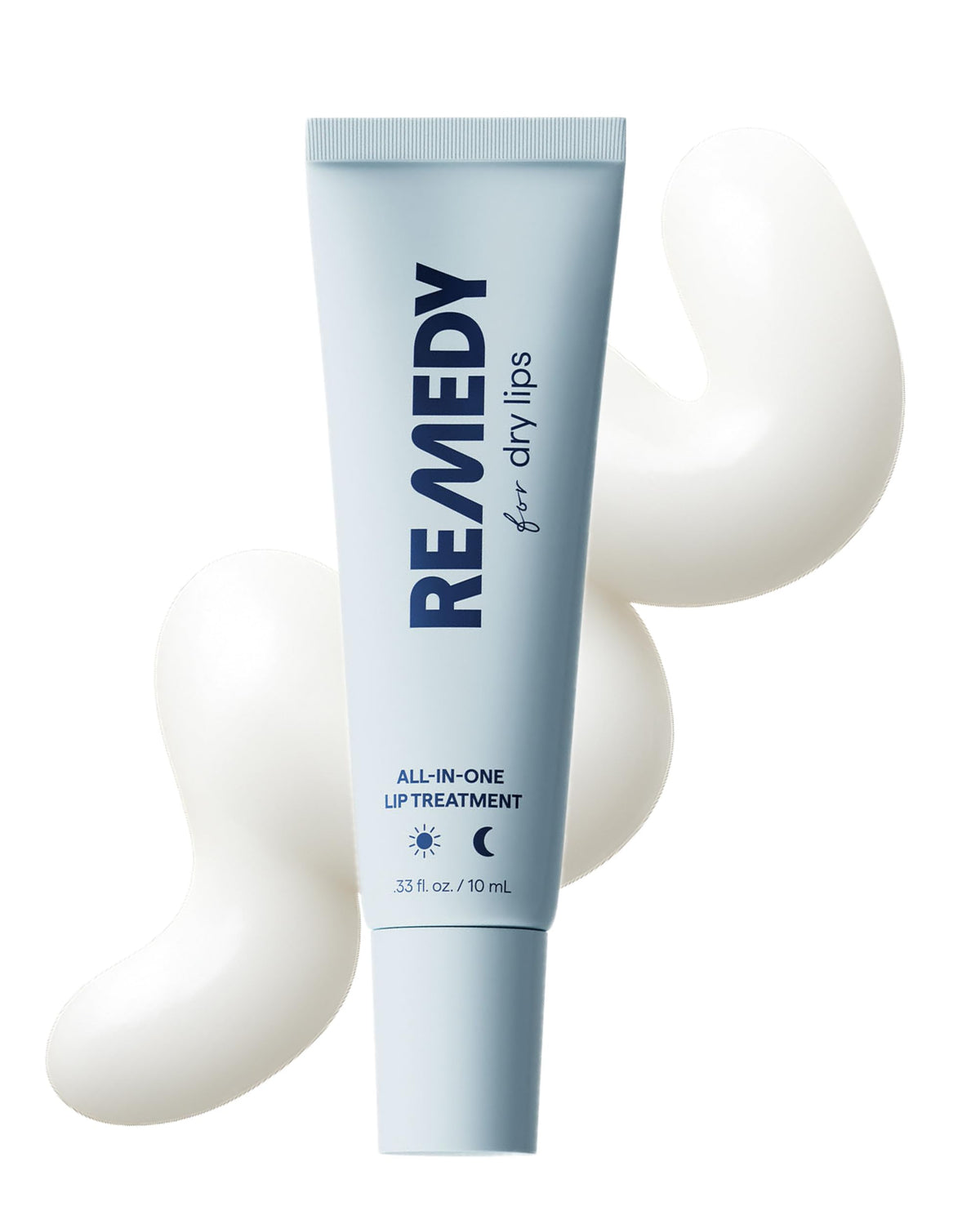 Remedy Science lip balm tube applying instant hydration to dry lips