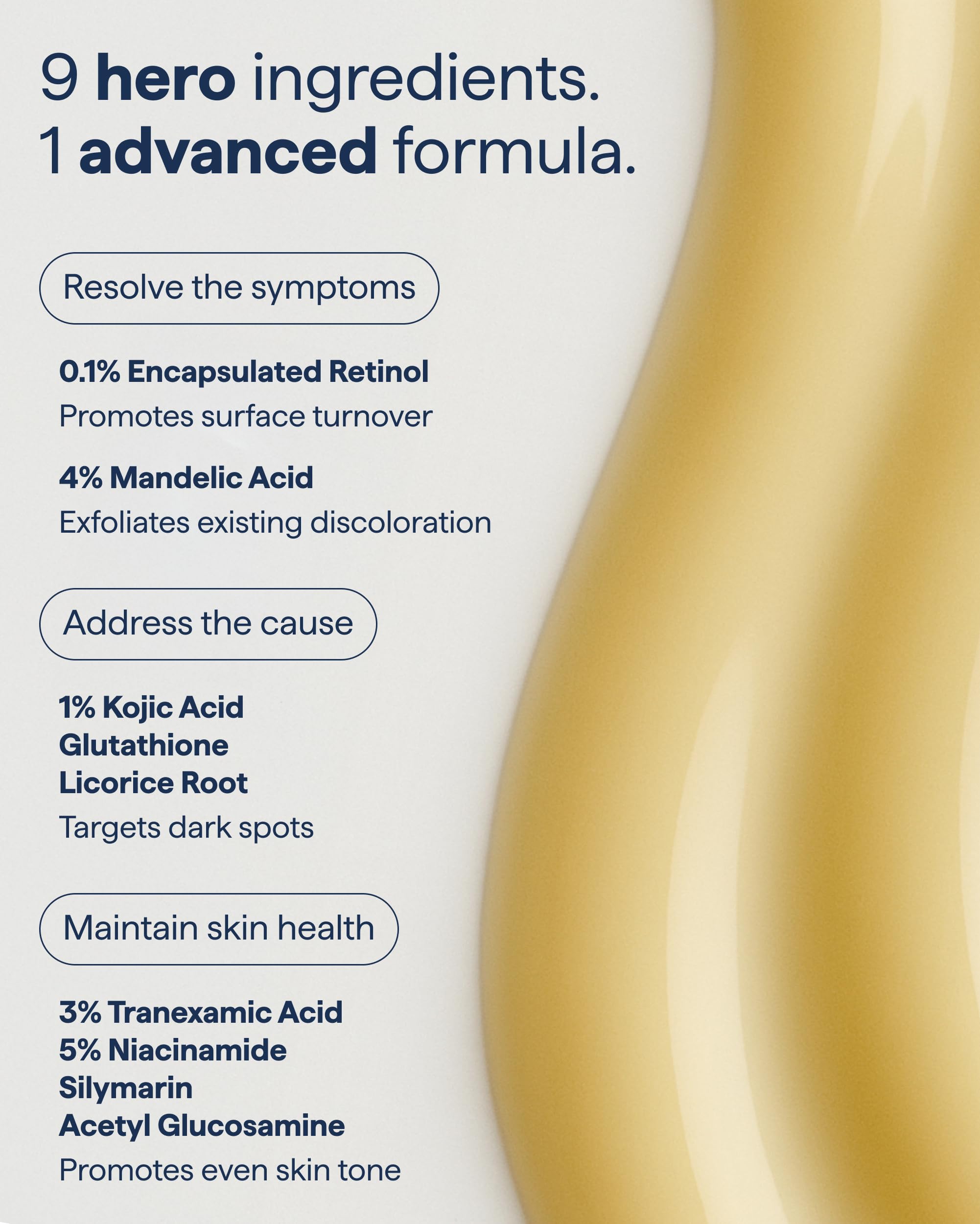 Remedy Science mandelic-acid-swirl visual emphasizes gentle exfoliation for clarity.