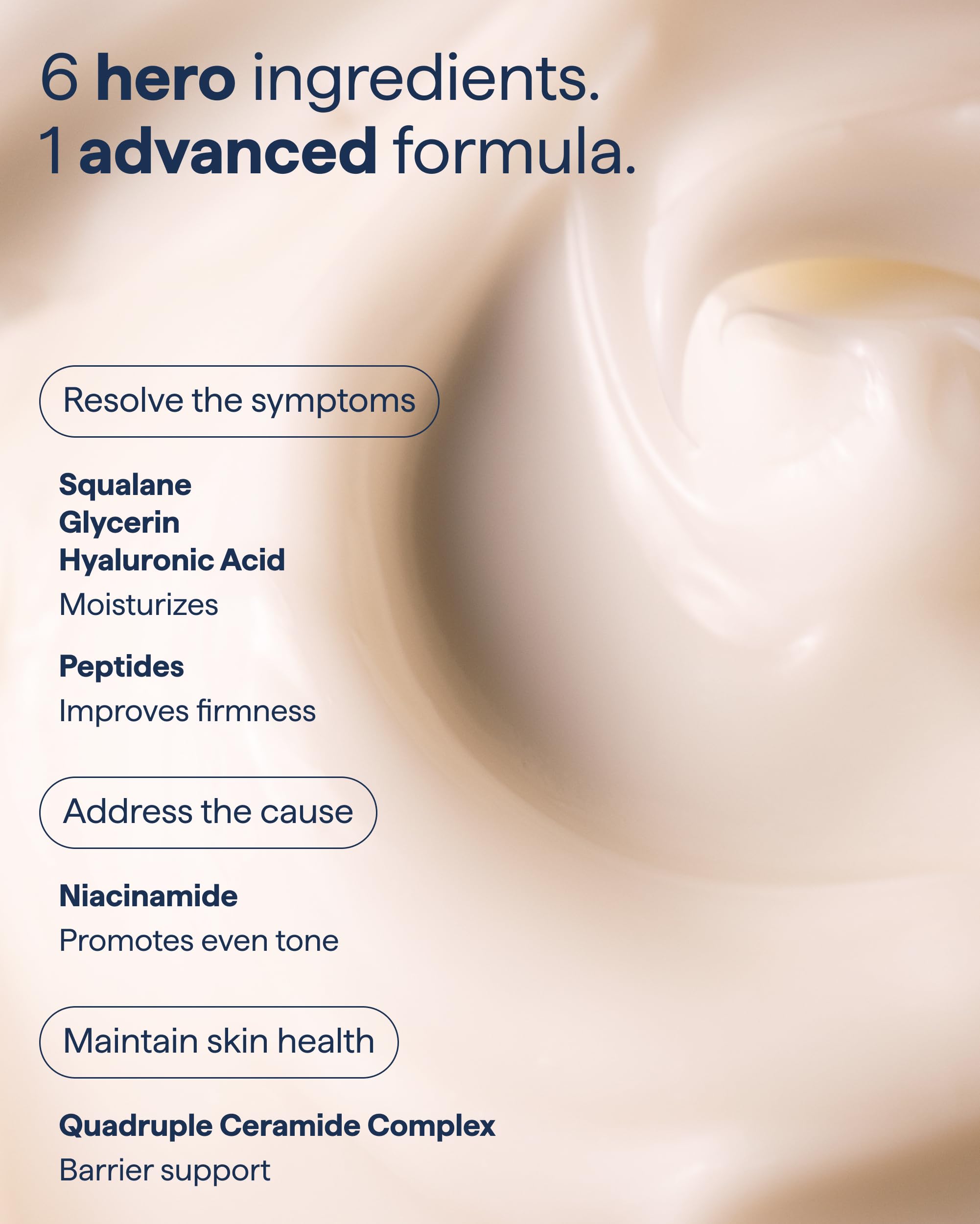 Showcasing peptides in Remedy Science moisturizer for enhanced skin health.