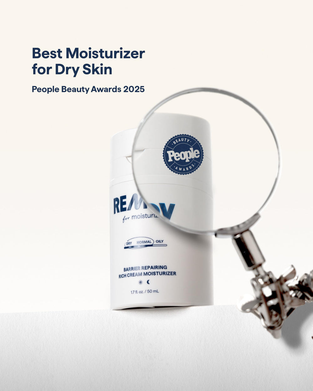 Close up of Remedy Science moisturizer showcasing its smooth texture.