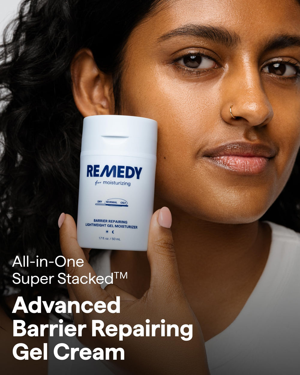 Remedy for Light Moisture gel-cream texture closeup demonstrates fast-absorbing formula.