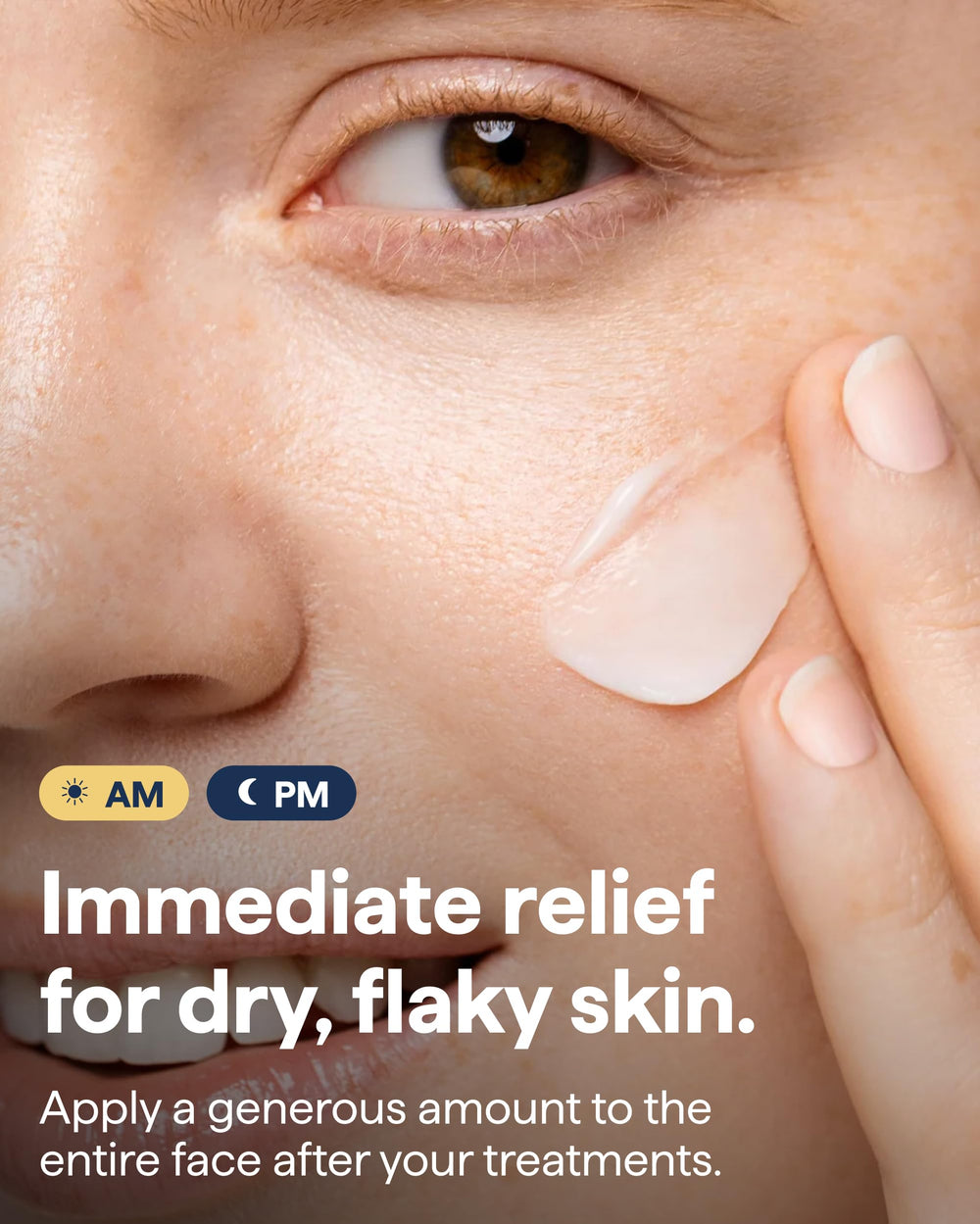 Using Remedy Science rich moisture cream during facial treatment.