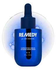 Remedy Science front bottle shot showing sleek packaging and firming serum benefits
