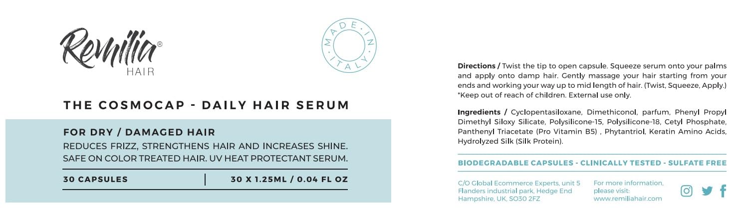 Remilia Hair Pro-Vitamin B5 formula emphasis for stronger-feeling hair