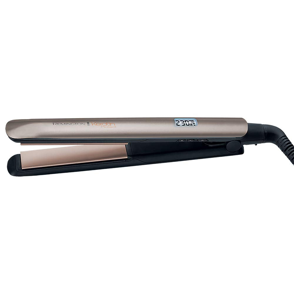 Remington S8540 temperature lock prevents accidental heat changes.