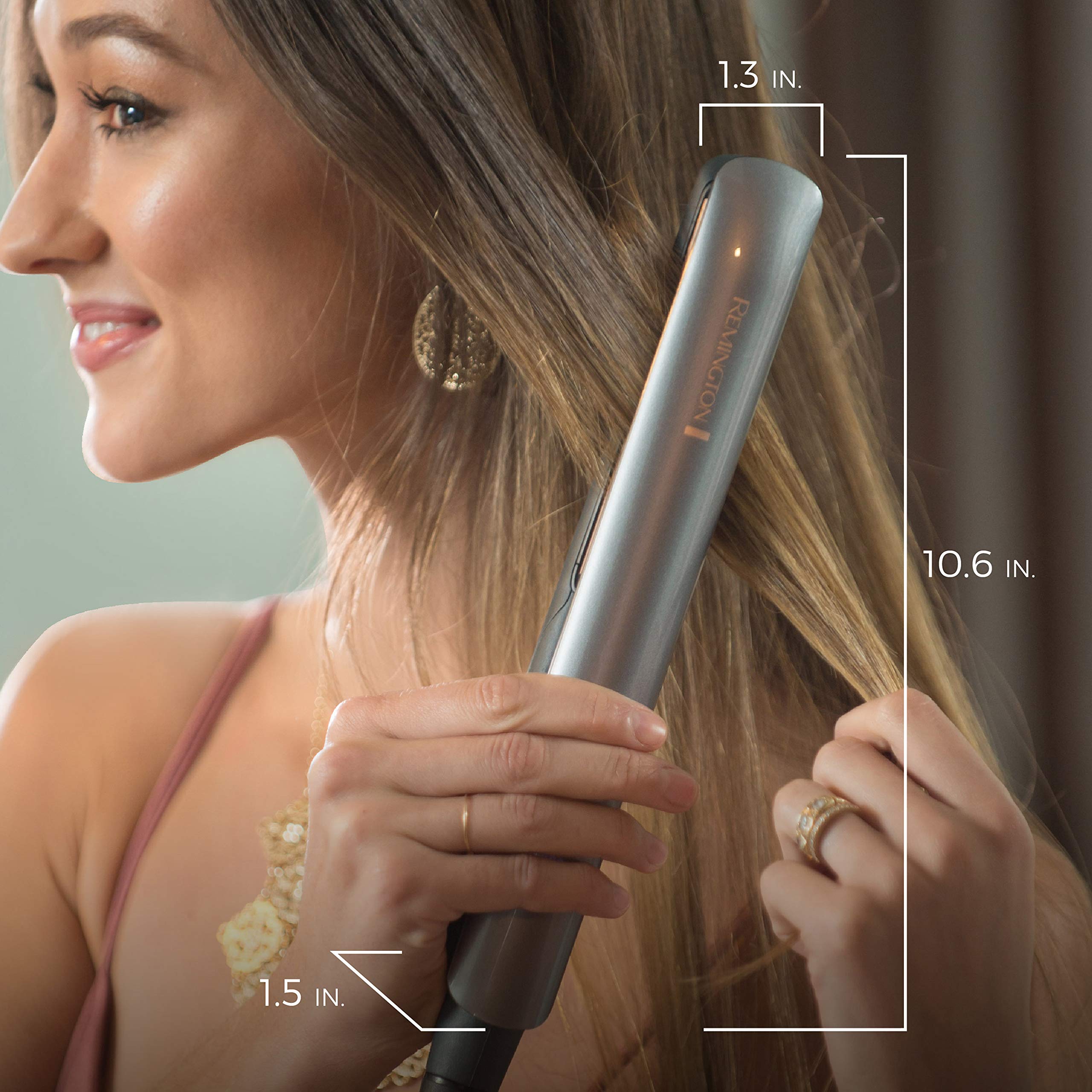 Remington S8598 SmartPRO temperature adjustment sensor enables personalized styling.