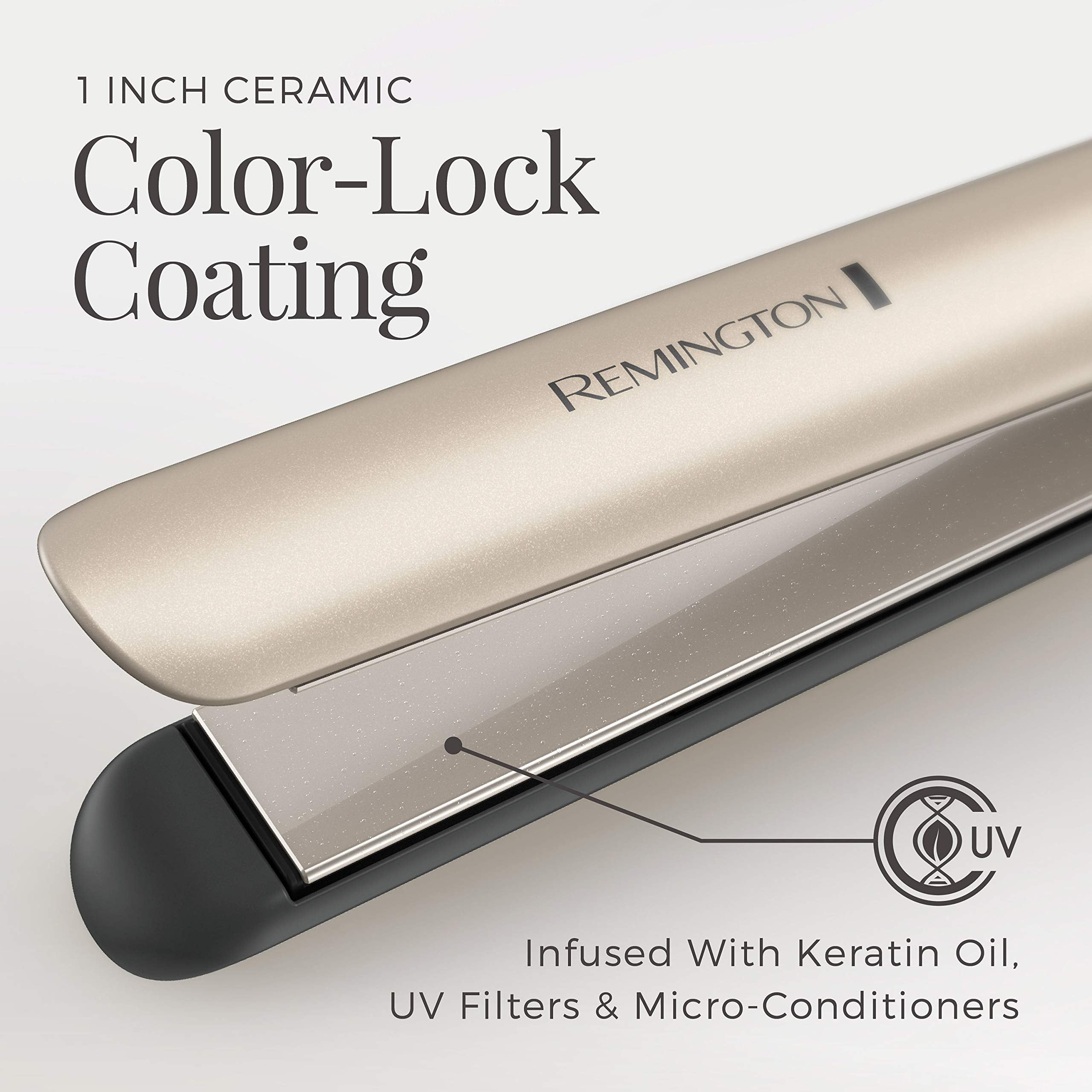 Remington S8A900 color-lock coating infused with keratin delivers vibrant shine