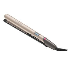 Remington S8A900 heat-control sensor closeup showing automatic temperature adjustment for gentler styling