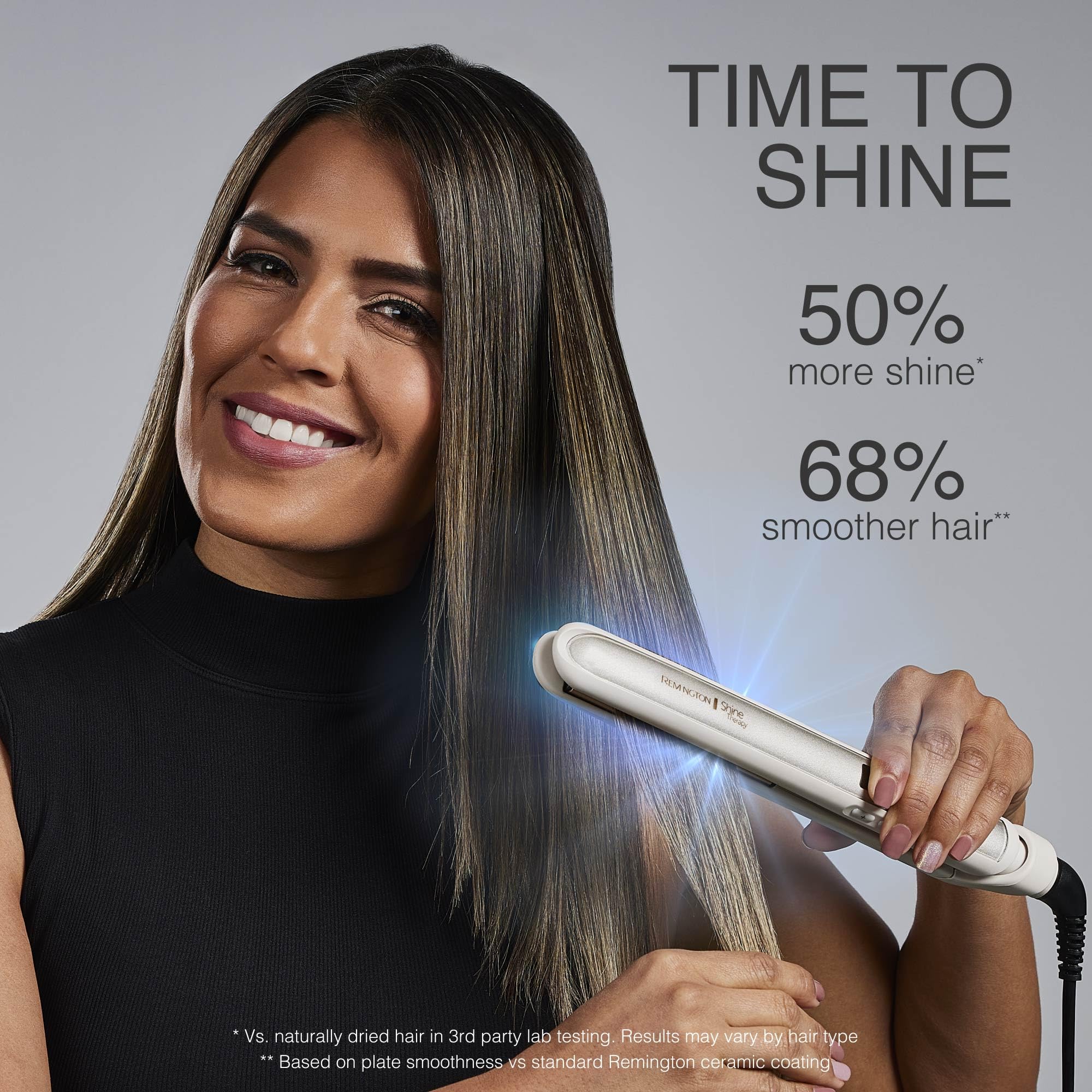 Remington creating a soft curl at the plate edge for versatile styling