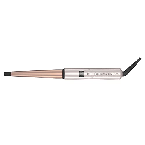 Remington Shine Therapy half-to-one-inch tapered barrel enables versatile curl sizes.