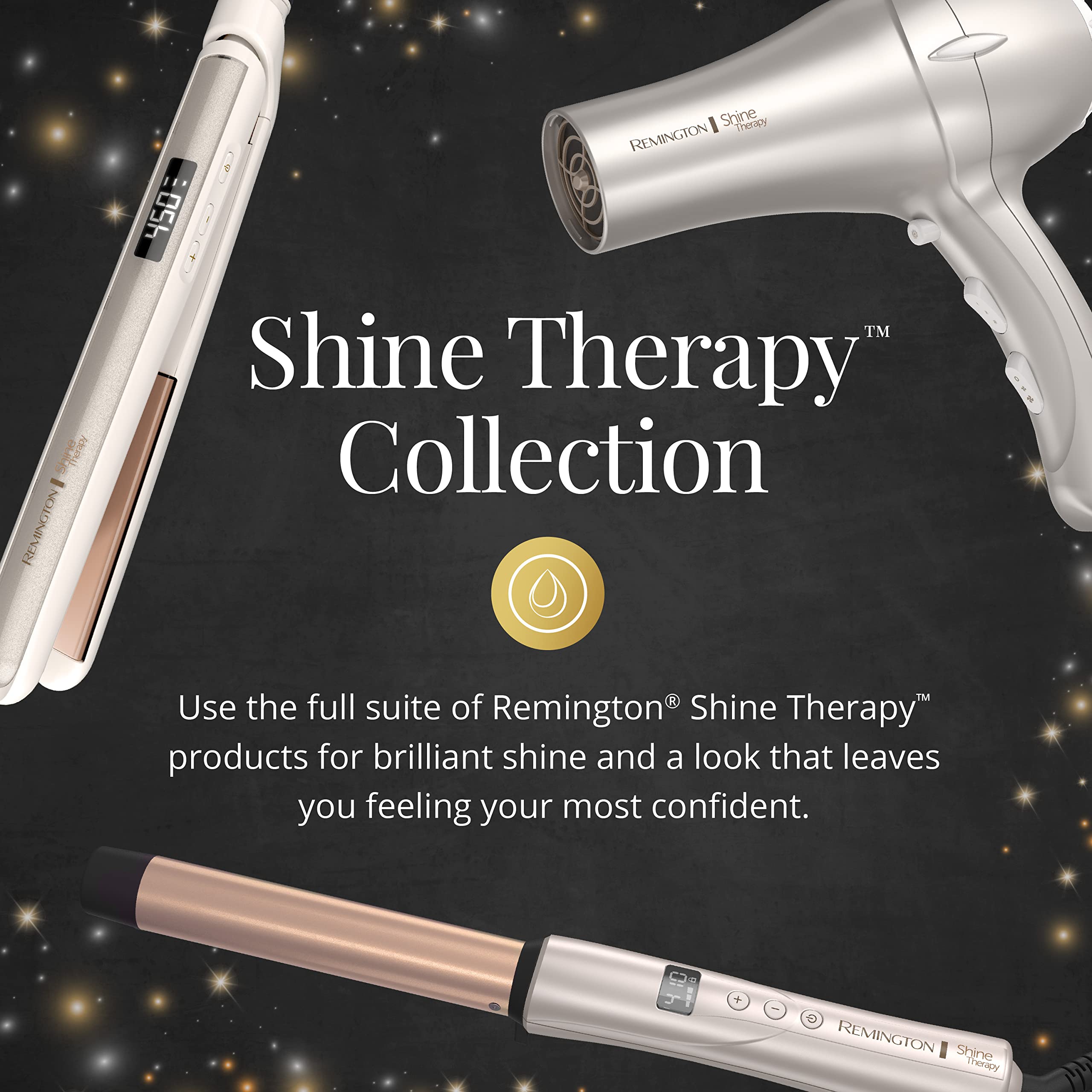 Remington Shine Therapy product line boosts radiant shine across styling looks.