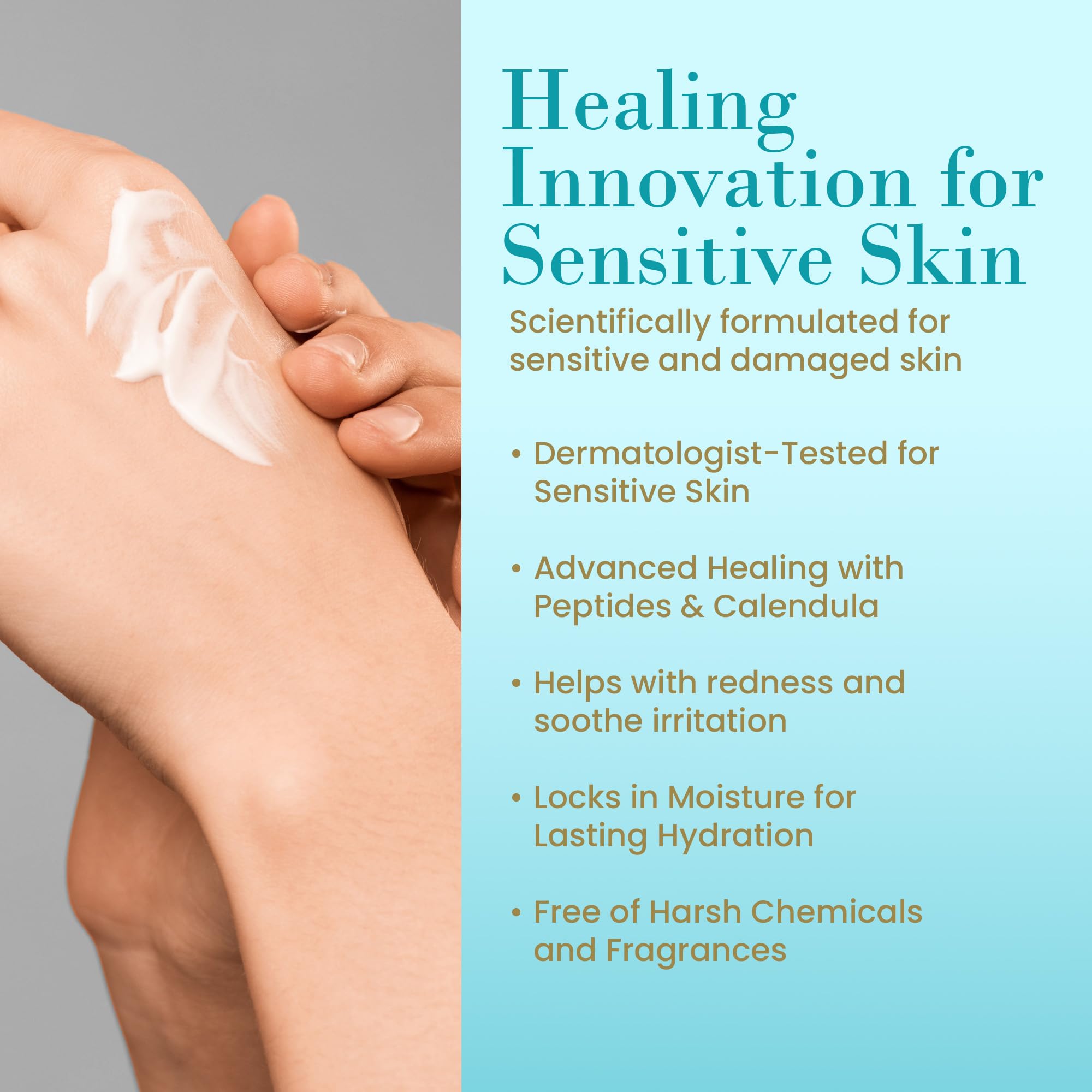 RemeVerse Radiation Cream calendula-infused texture demonstrates soothing skin comfort