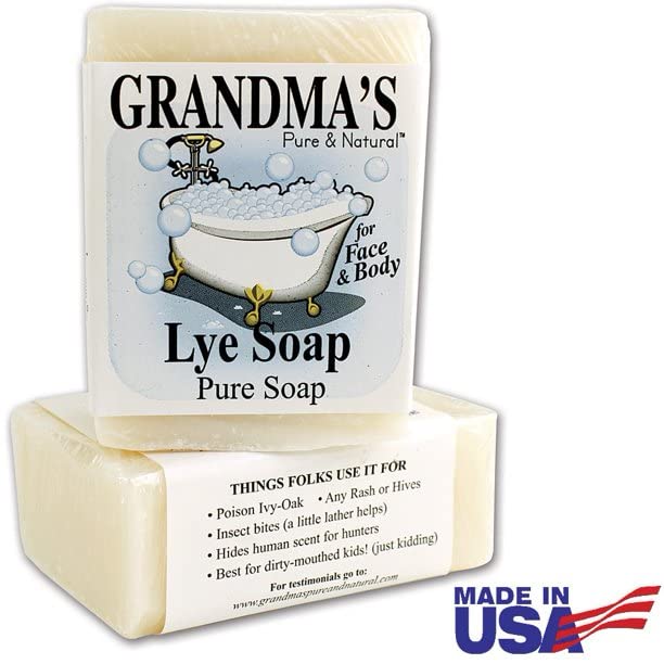 Remwood Grandma's Lye soap outdoors use for field cleansing.