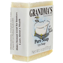 Remwood Grandma's Pure Lye Soap Bar unscented for irritated or sensitive skin.