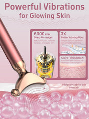 Rena Chris Face Massager Pro 6000 RPM vibration enhances absorption of skincare products.