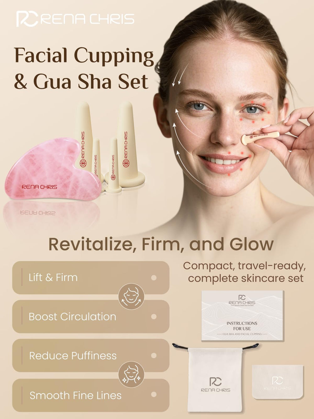 Cupping facial en silicona para cuello, contorno suave y relajación