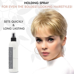 Rene of Paris synthetic wig hold close-up shows anti-static performance and texture boost