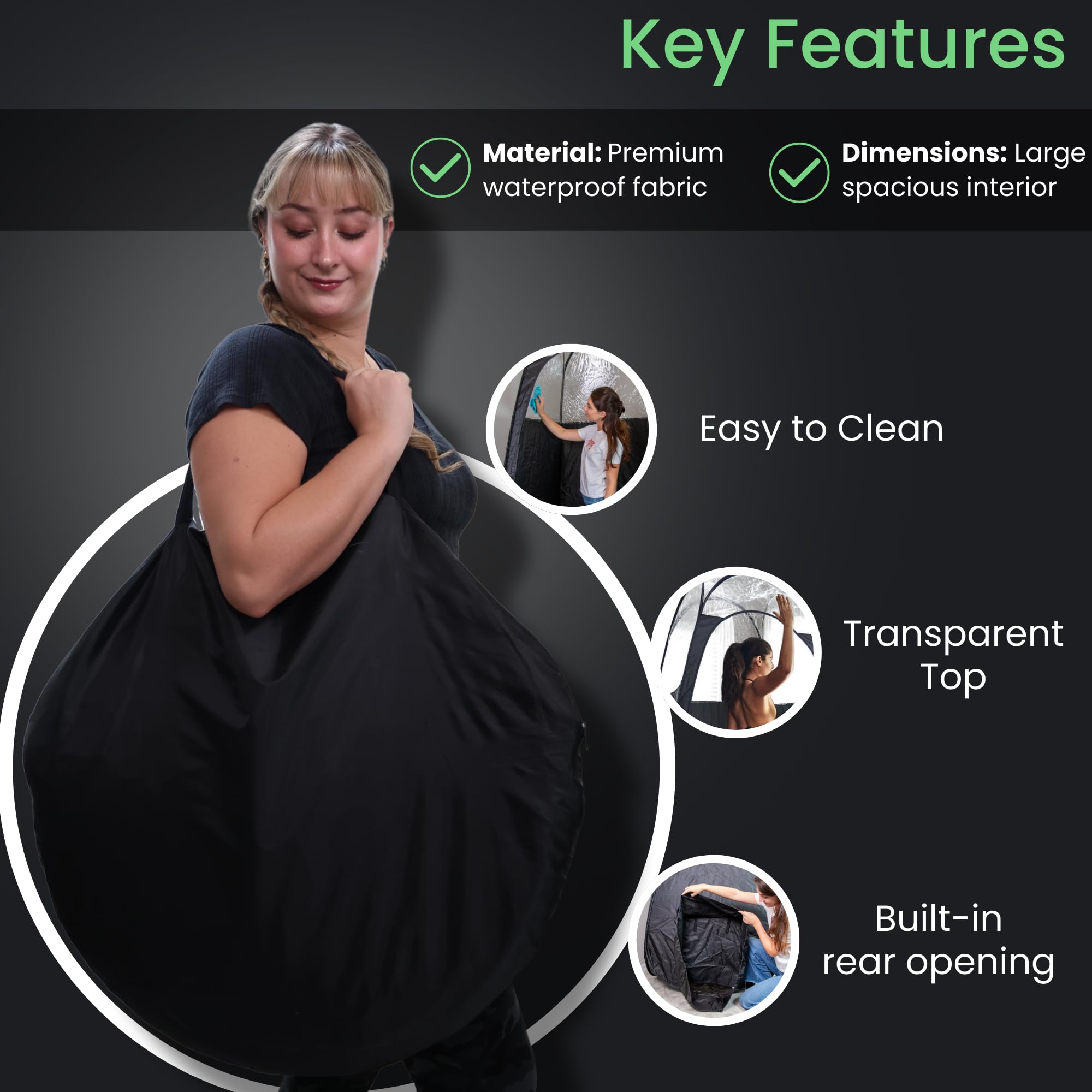 Reneebeautytan black spray tan tent provides a clean professional look