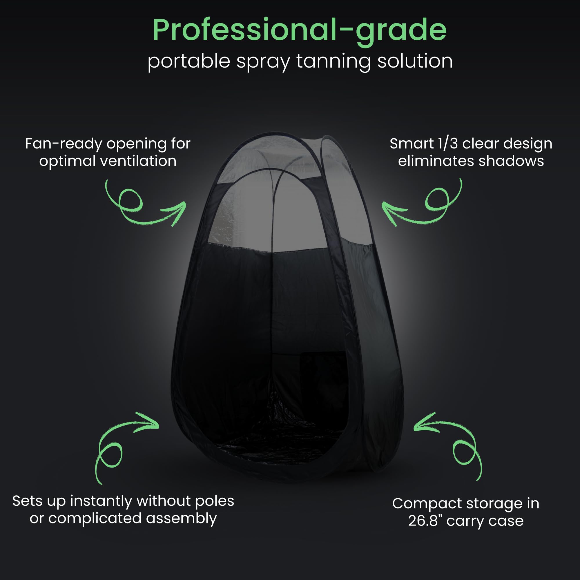 Reneebeautytan tent fan-opening design supports fresh air and even application