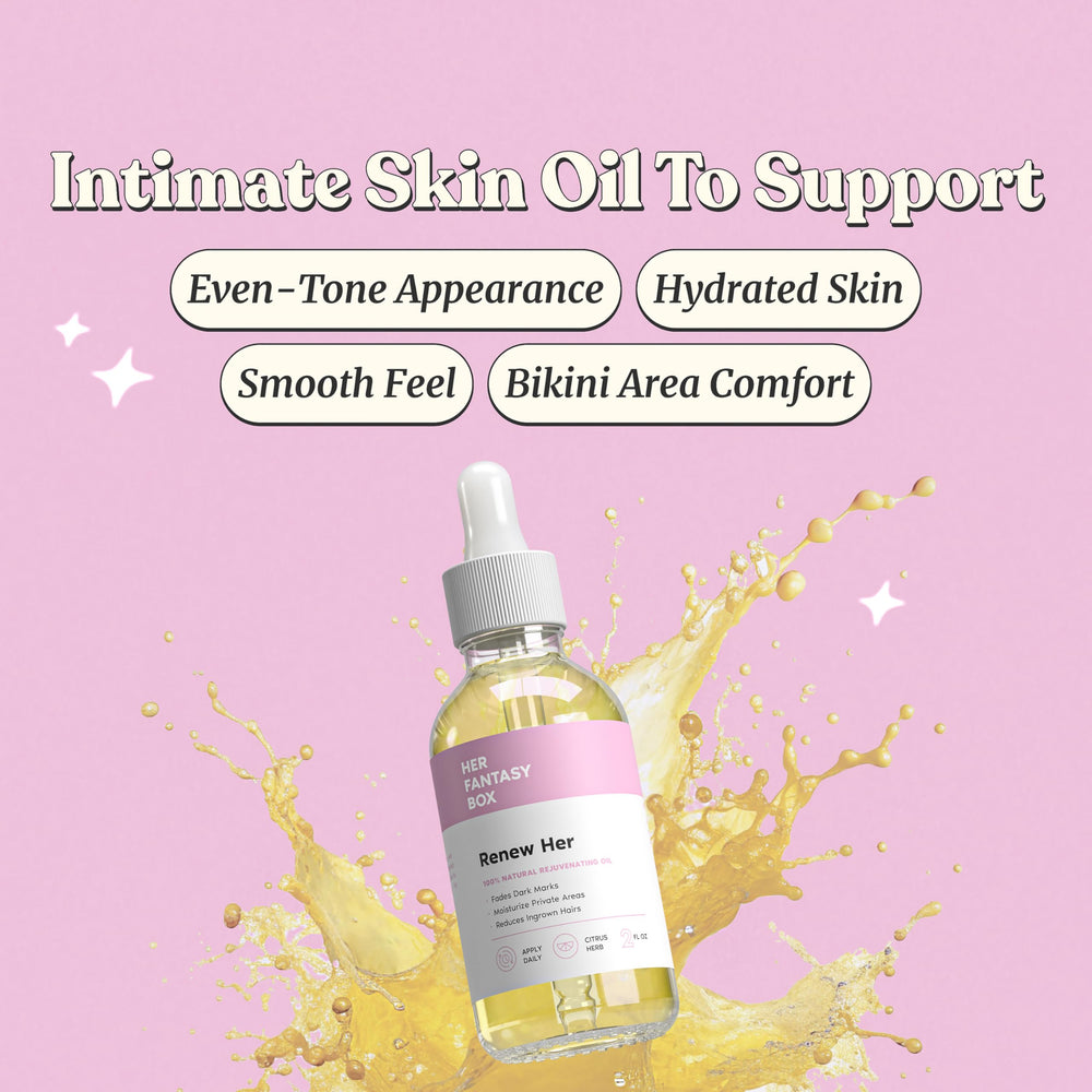 Renew Her oil application on skin shows soothing, moisturizing benefits