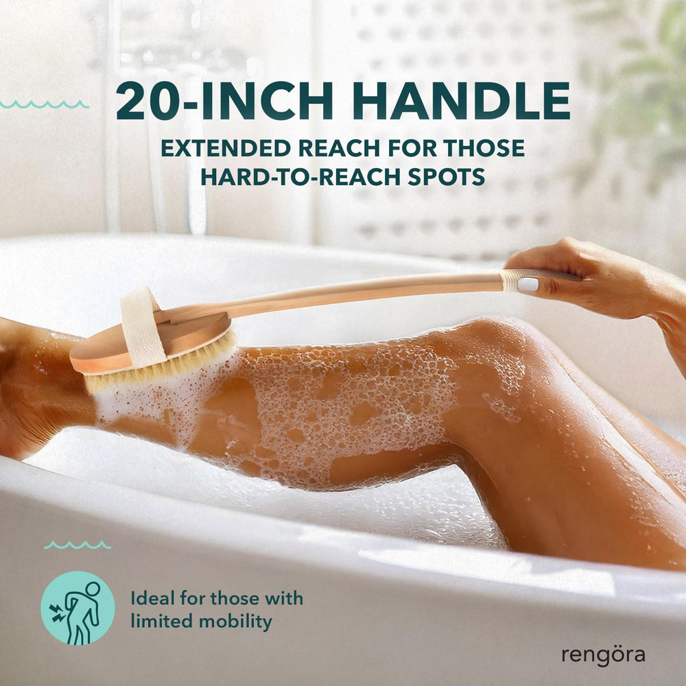 Rengöra cherry wood handle offers ergonomic, durable grip during showers.