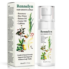 Rennelyn hair growth spray bottle – lightweight, non-greasy daily-use formula for fuller-looking hair.