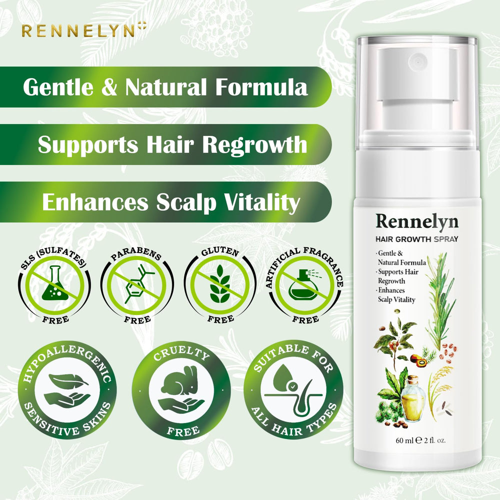 Rennelyn rosemary and castor oil ingredient label close-up – highlights nourishing scalp care.