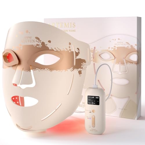 RENPHO red light therapy mask close look at skin‑friendly silicone comfort.