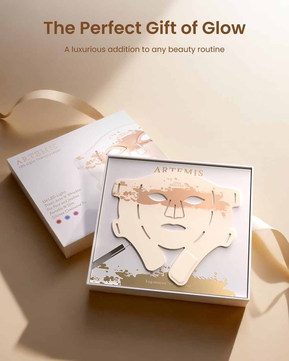 RENPHO red light therapy mask unboxing packaging on display for gifts.