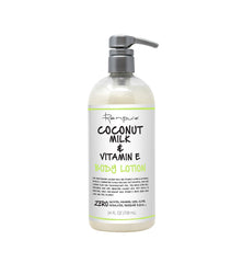 Renpure Coconut Milk & Vitamin E Lotion jar shows rich moisture for soft skin.
