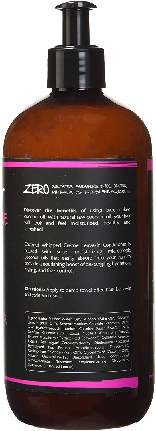 RENPURE Coconut Whipped Creme Leave-In Conditioner applied to damp hair for detangling and manageability.