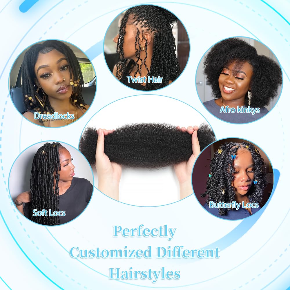 Renyarch Afro Kinky Bulk 16inch stretched length indicates true worn length.