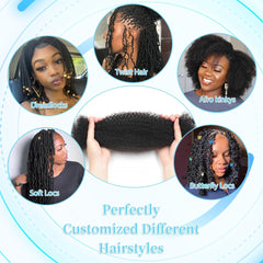 Renyarch Afro Kinky Bulk 16inch stretched length indicates true worn length.