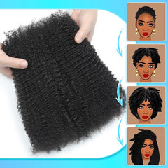 Renyarch Afro Kinky Bulk 16inch texture closeup highlights soft, curl definition.