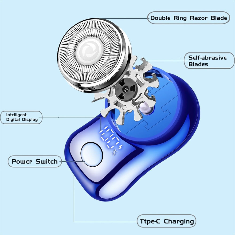 Reodolop Mini Electric Shaver showing unisex design for versatile grooming.
