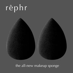 rephr makeup sponge foundation-application close-up for smooth, flawless liquid coverage.