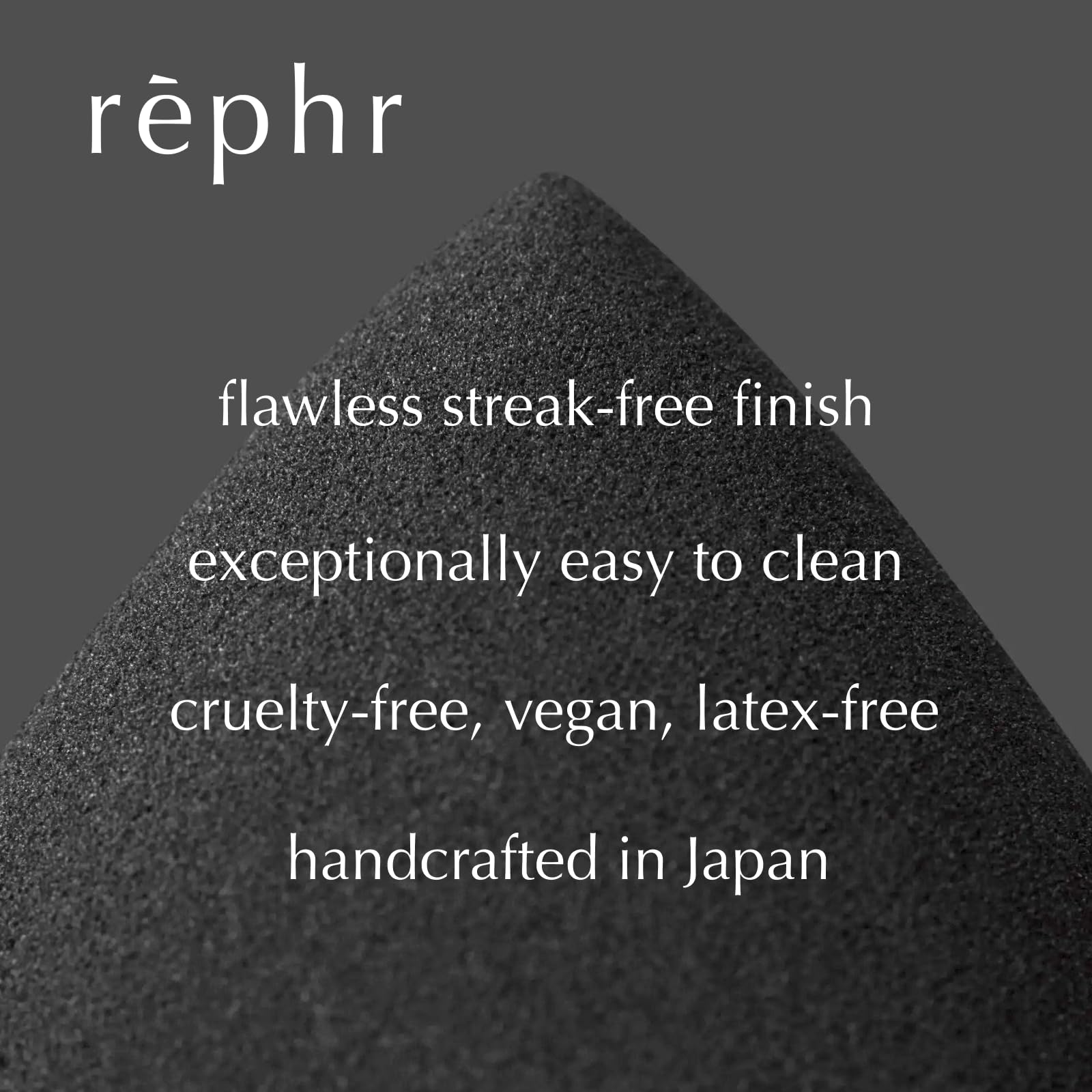 rephr makeup sponge versatility supports liquid and cream blending.