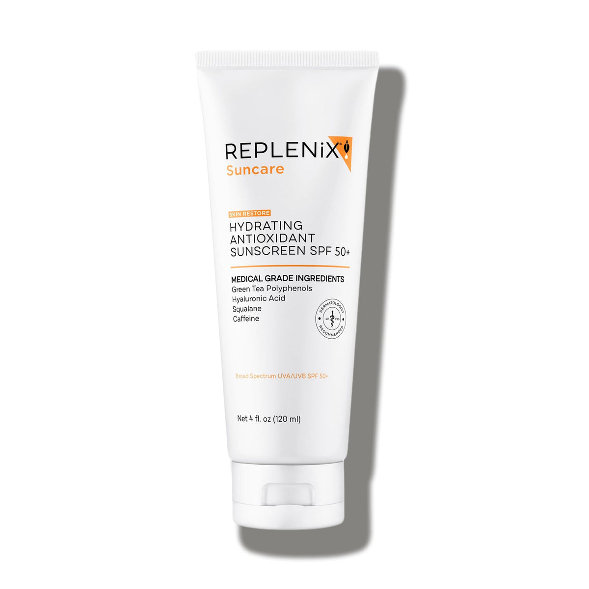 Replenix Antioxidant Hydrating Sunscreen bottle showing mineral SPF protection