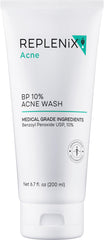 Replenix BP Acne Face Wash bottle-front showing pore-cleansing action.
